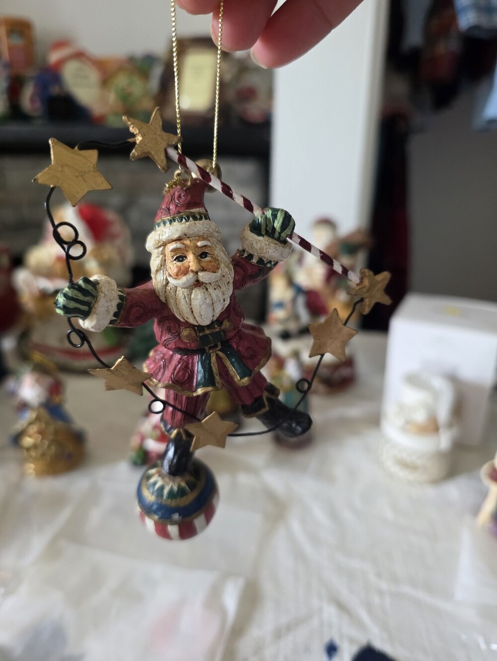 vintage 1988 House of Hatten "Celestial Santa" Christmas ornament feat